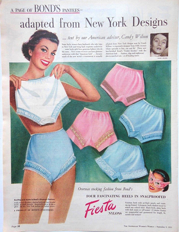 Illustrative example of 1950s womens underwear