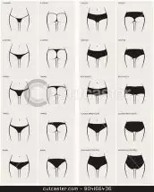 Illustrative example of bikini bottom vs underwear