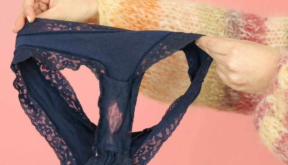 Illustrative example of bleach patch in underwear