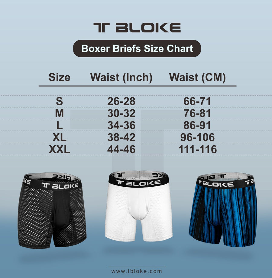Illustrative example of boxer underwear size chart