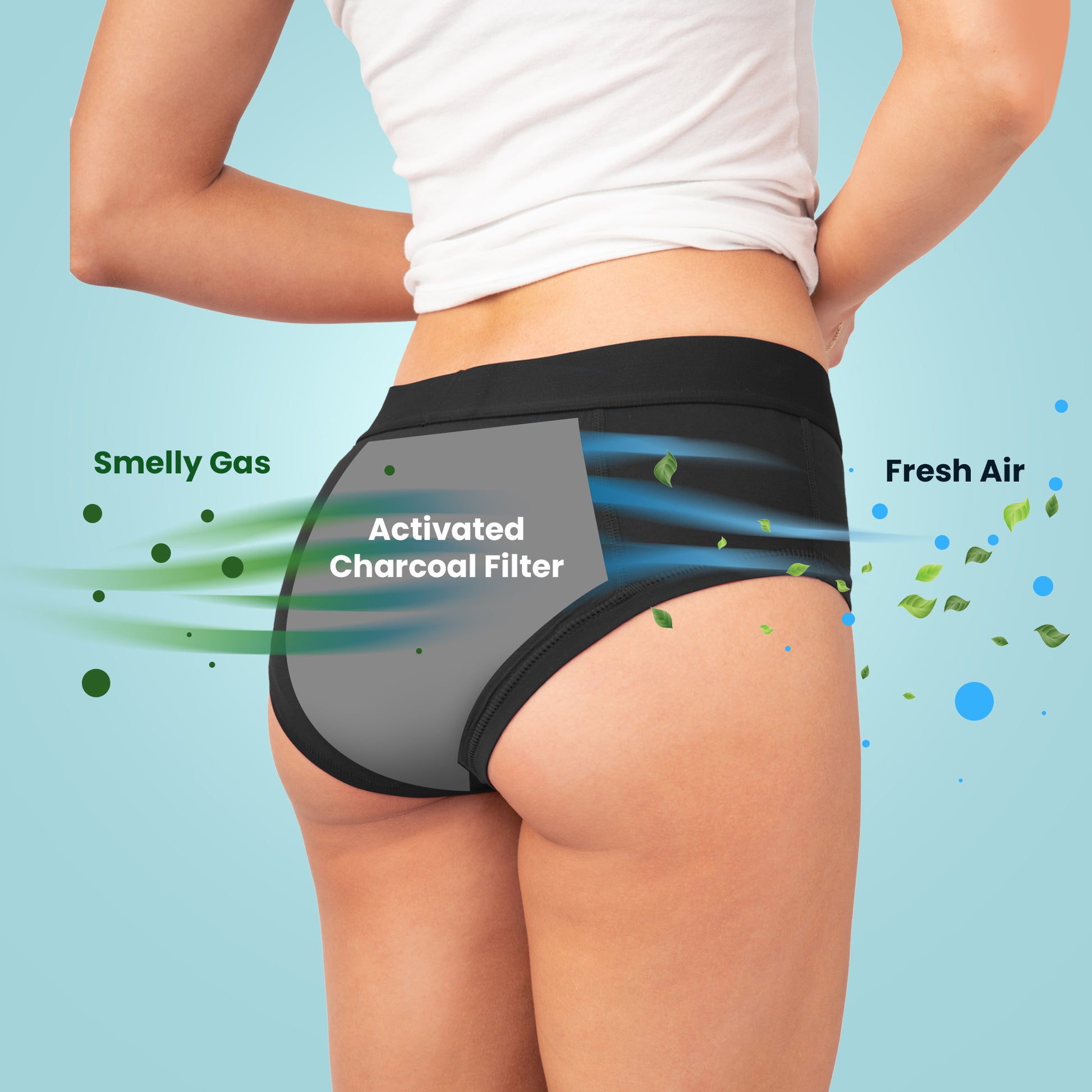 Illustrative example of charcoal filter underwear