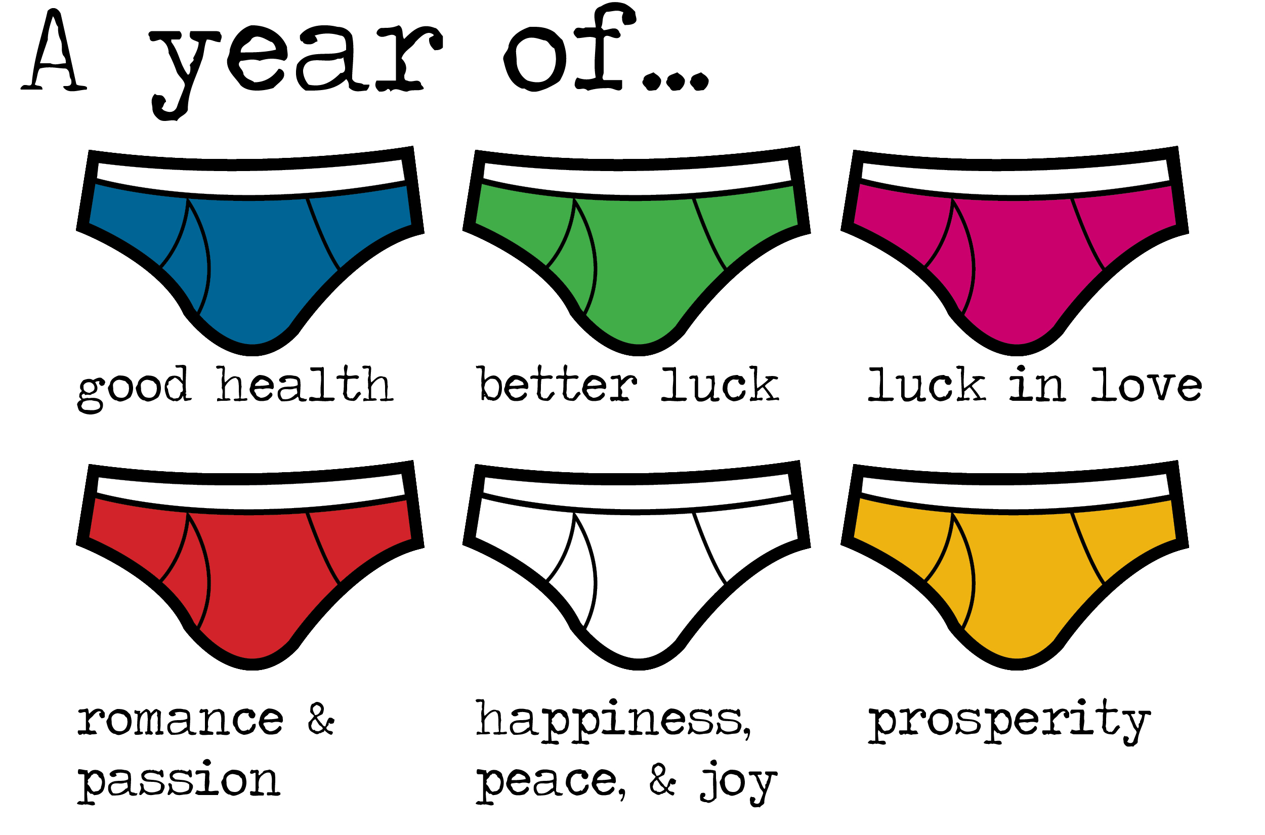 Illustrative example of color of underwear for new years