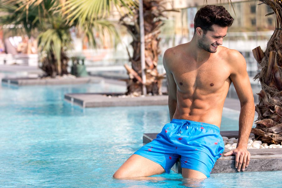 Illustrative example of do you wear underwear with board shorts