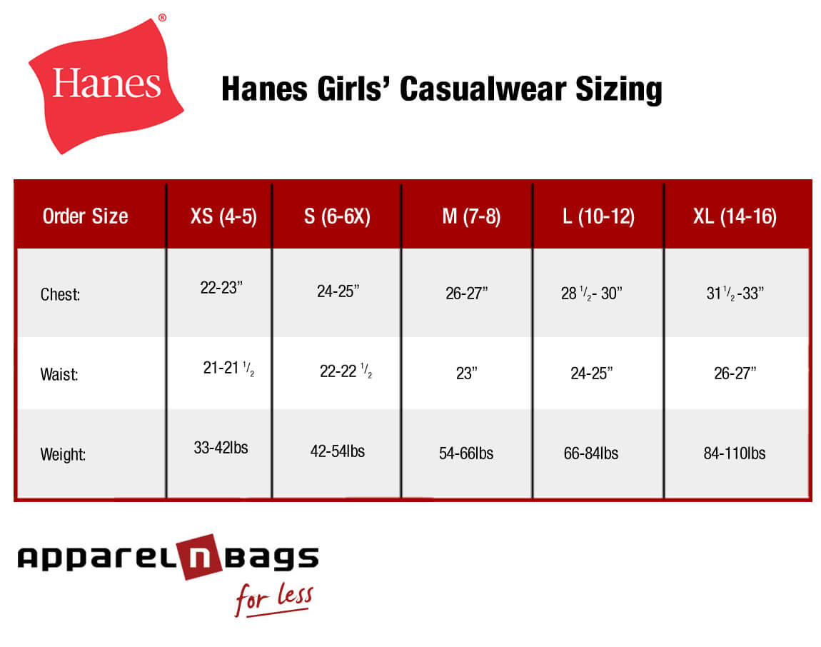 Illustrative example of hanes underwear size chart women