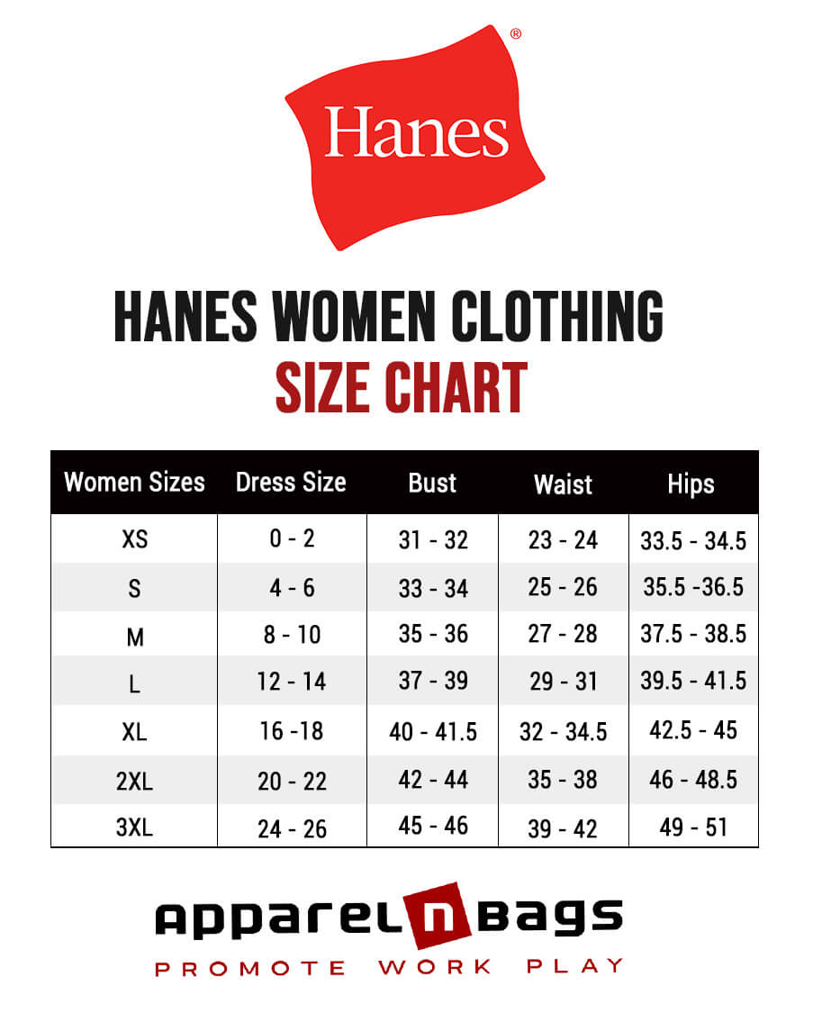 Illustrative example of hanes women's underwear sizing