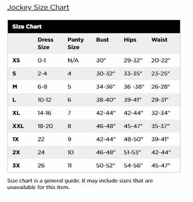 Illustrative example of jockey underwear size guide
