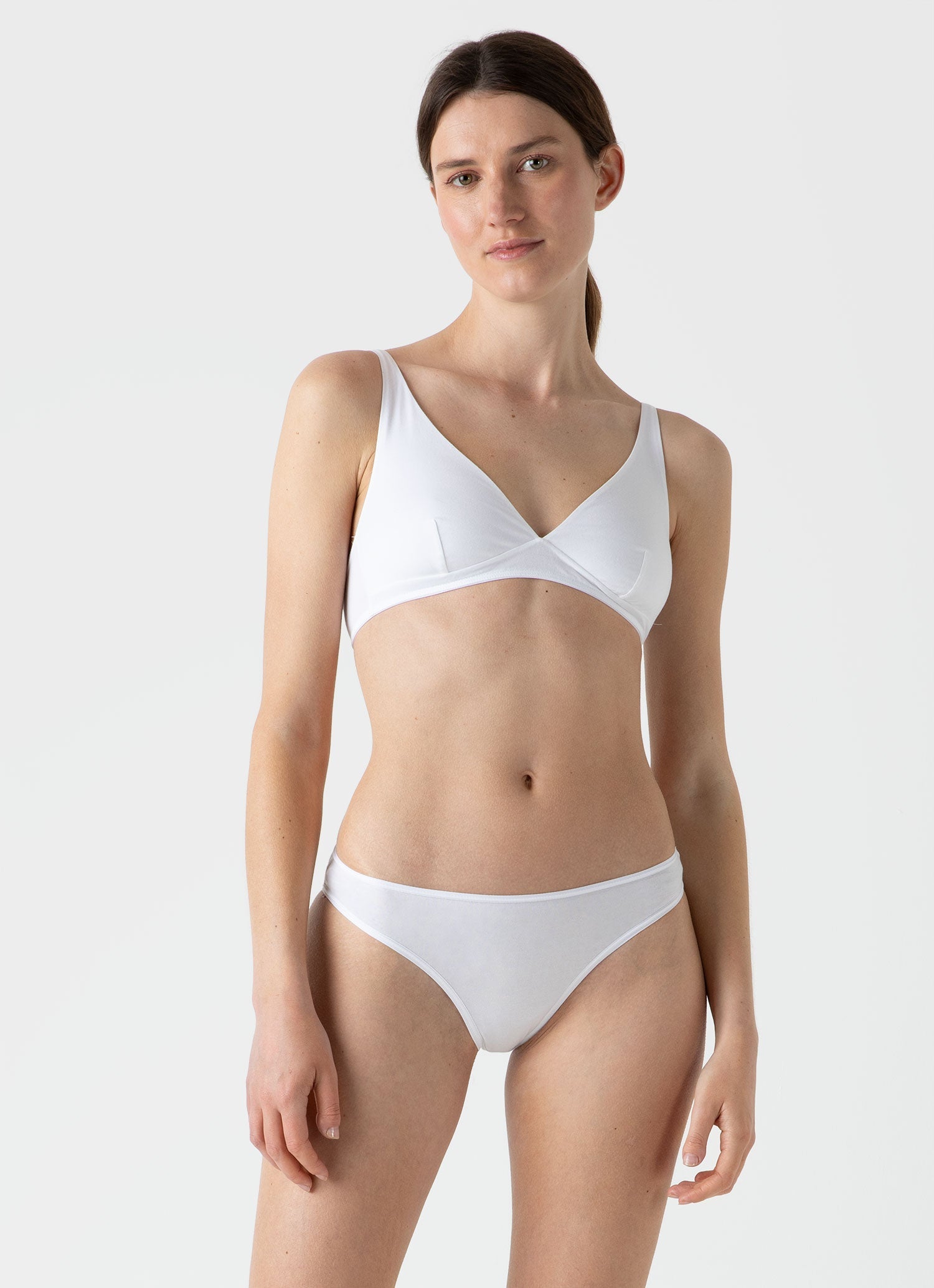 Illustrative example of ladies white cotton underwear