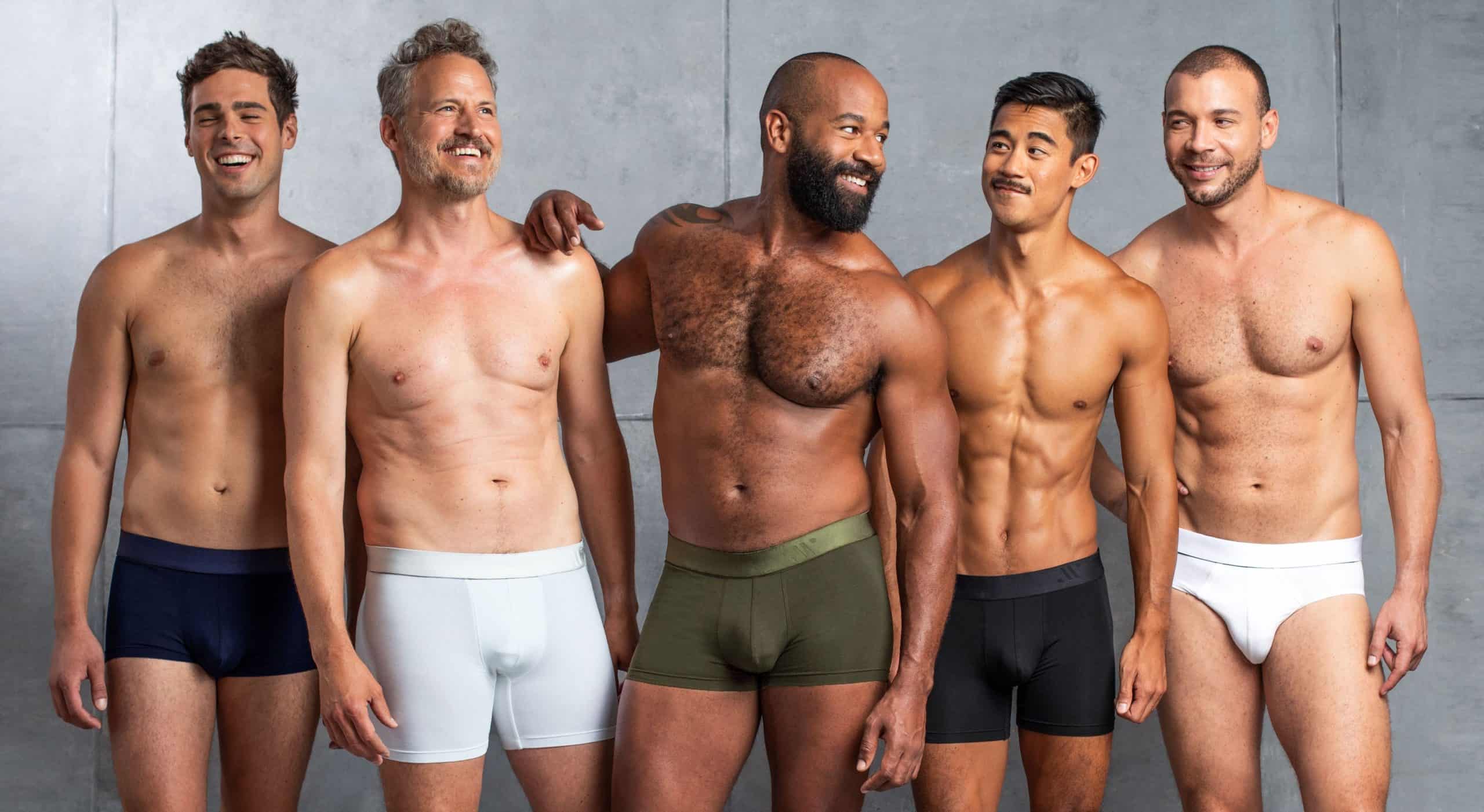 Illustrative example of men hard in underwear