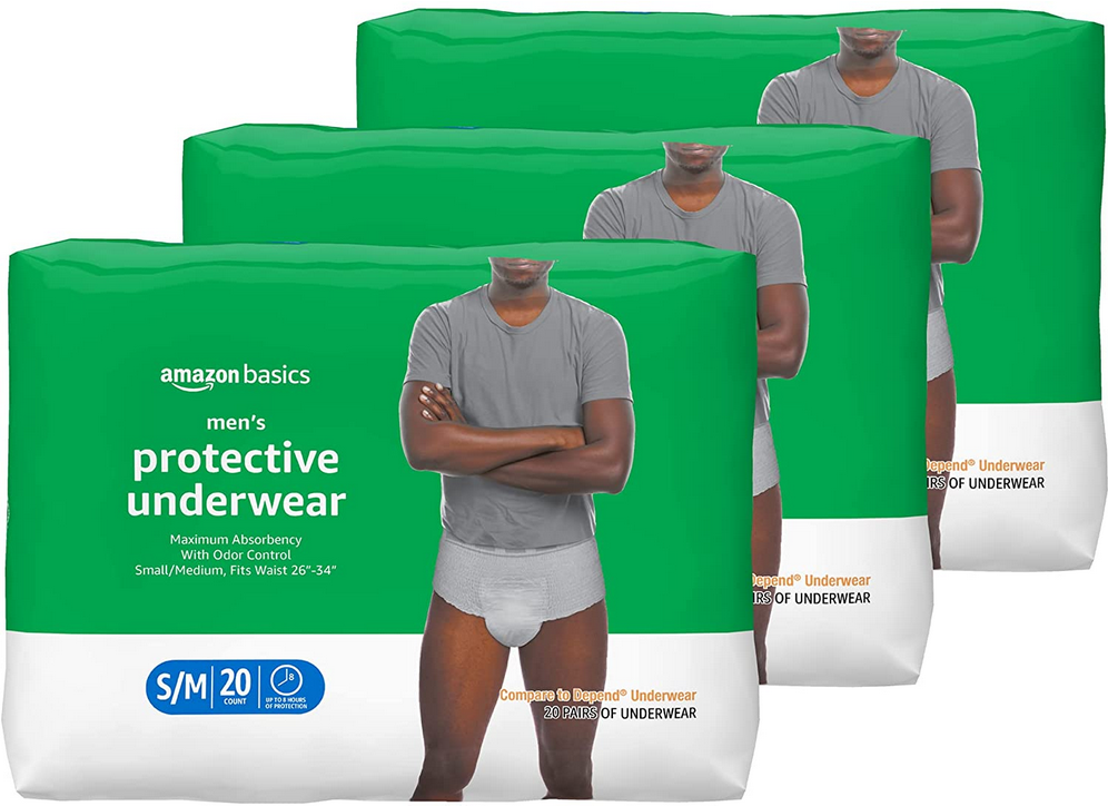 Illustrative example of men's underwear moderate absorbency small/medium