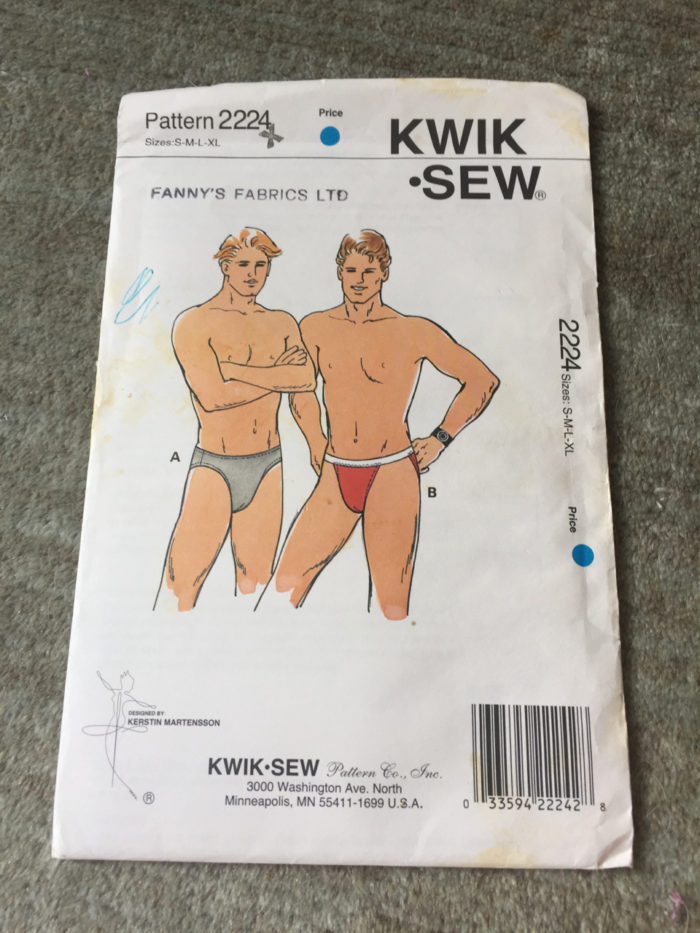 Illustrative example of mens underwear pattern