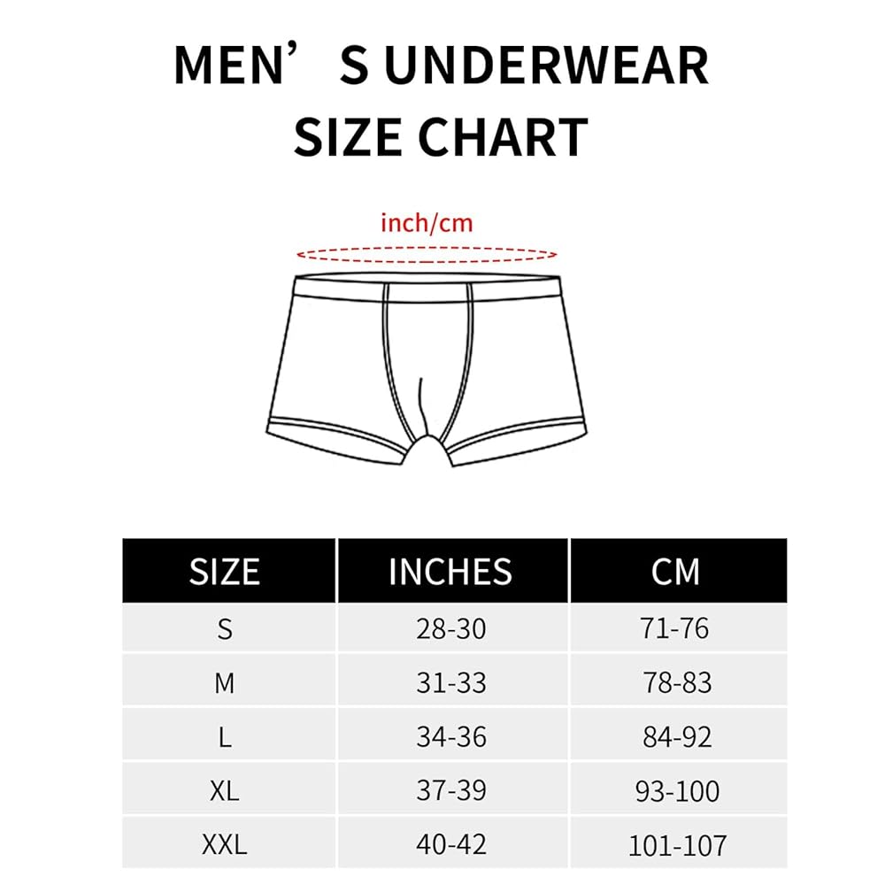 Illustrative example of men's underwear size chart
