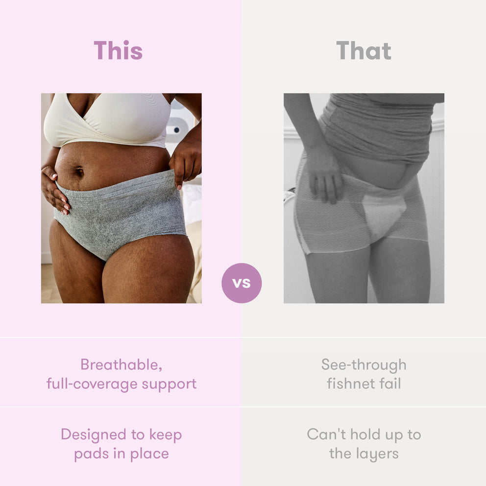 Illustrative example of post labour underwear