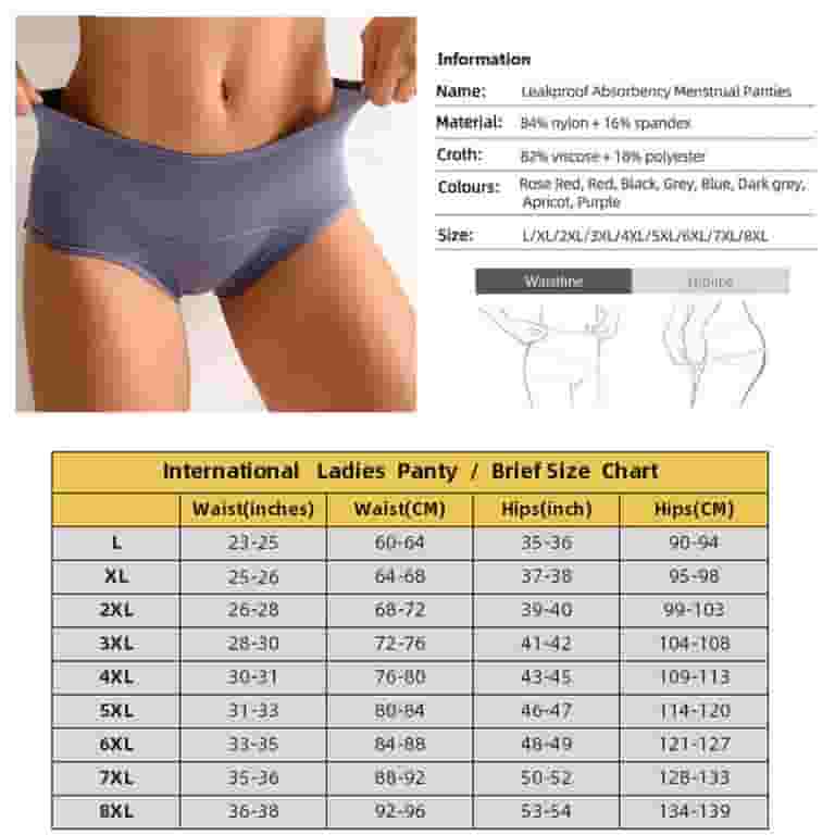 Illustrative example of size 7 underwear