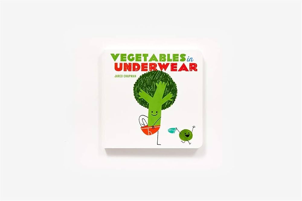 Illustrative example of vegetables in underwear book