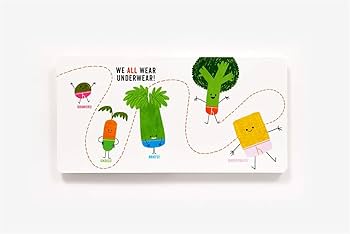 Illustrative example of vegetables in underwear book