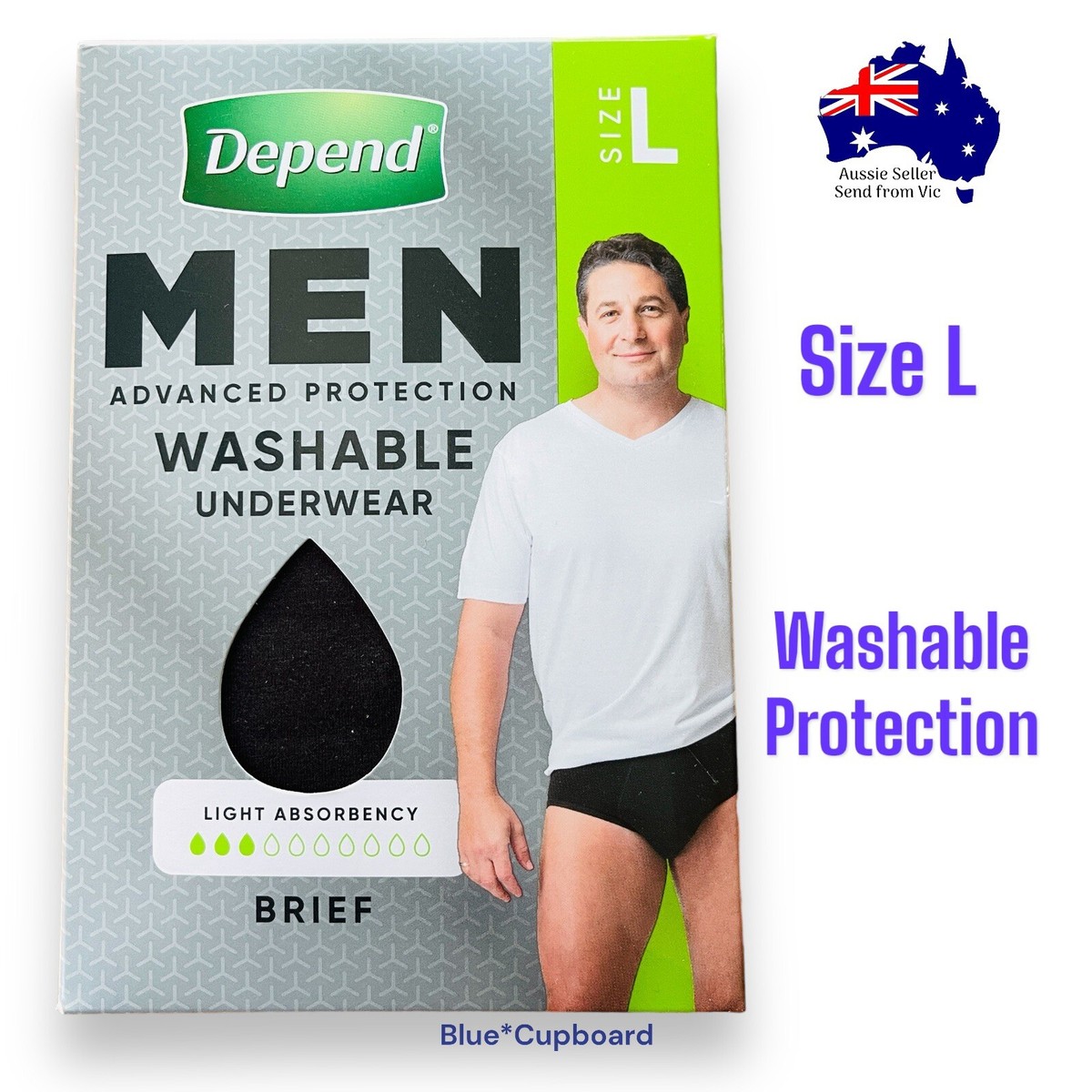 Illustrative example of washable incontinence underwear for men