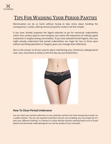 Illustrative example of washing period underwear
