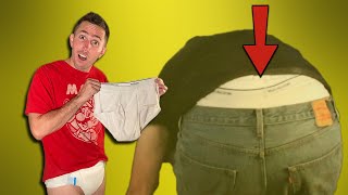 Illustrative example of wearing diapers and underwear