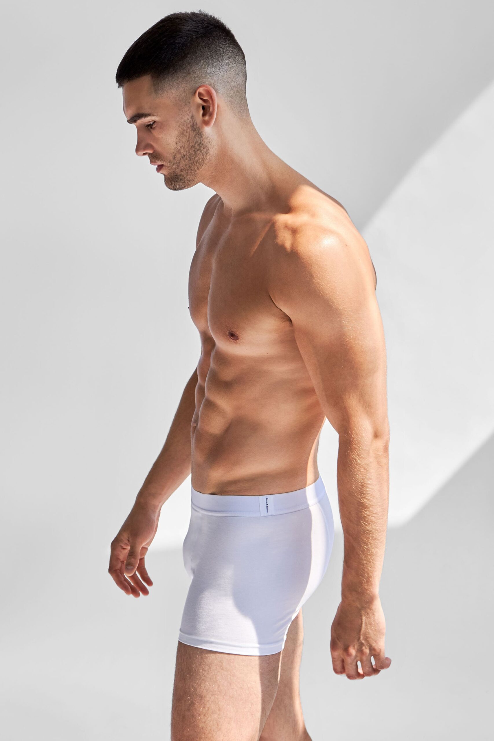 Illustrative example of white boxer brief underwear