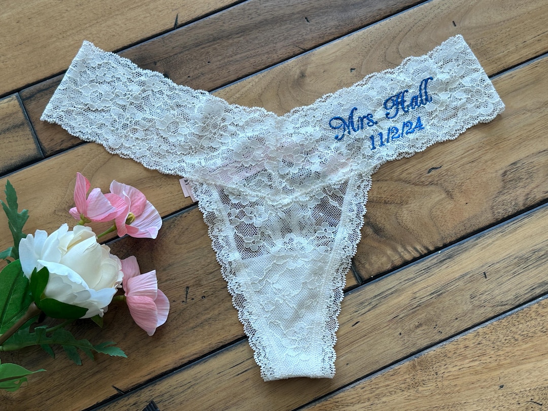 Illustrative example of white bridal underwear