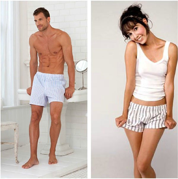Illustrative example of women wear men underwear