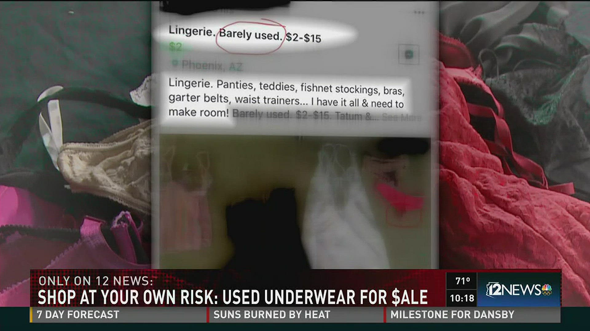 Illustrative example of worn underwear for sale